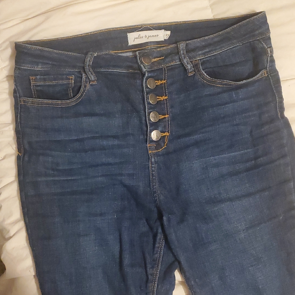 Blue Button-Fly Women Jeans